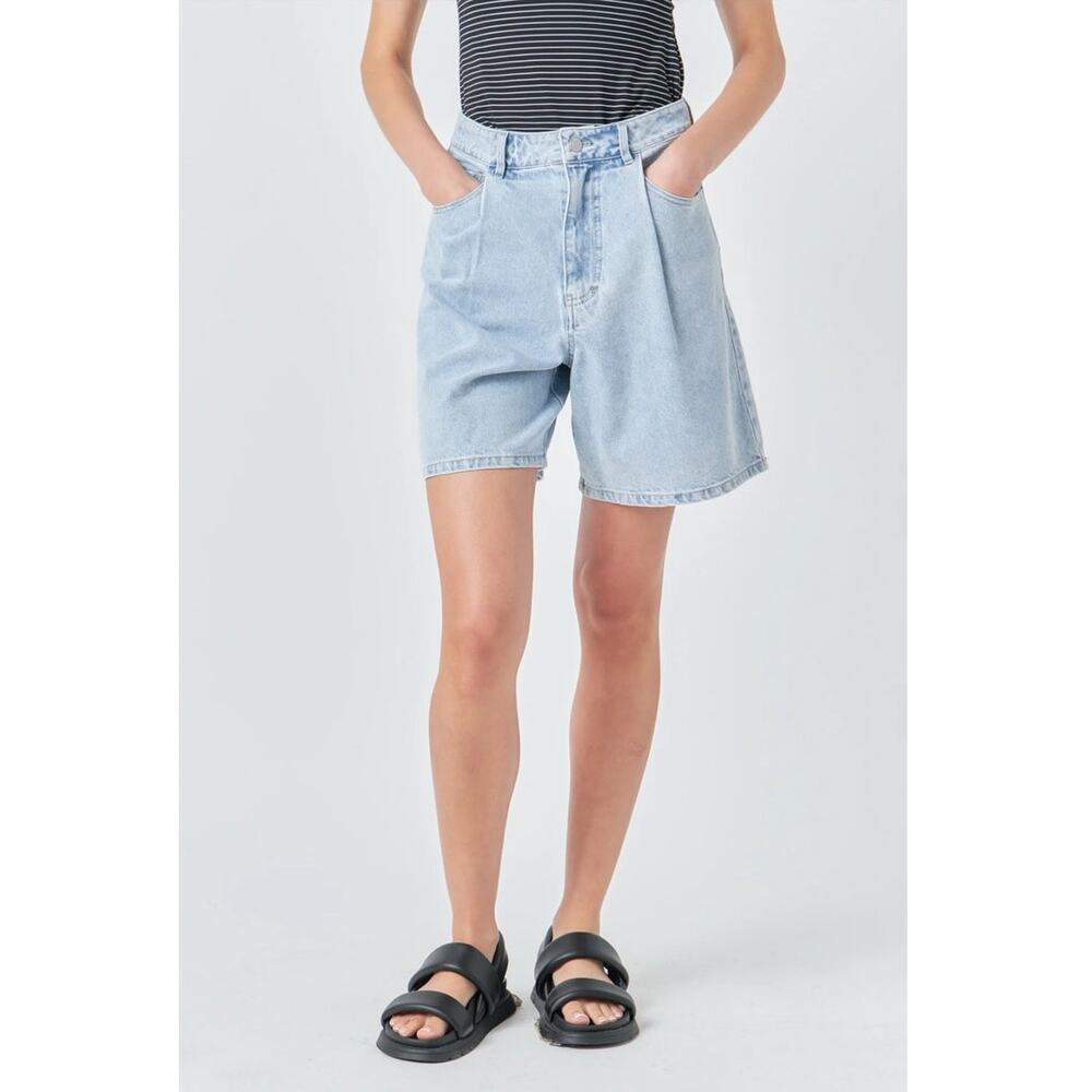 Gray Lab High Rise Denim Shorts Light Wash Casual Summer Size S